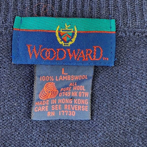 Woodward Sweater Vest Mens L Lambswool‎ Career Preppy Eclectic Business Casual - Picture 3 of 5